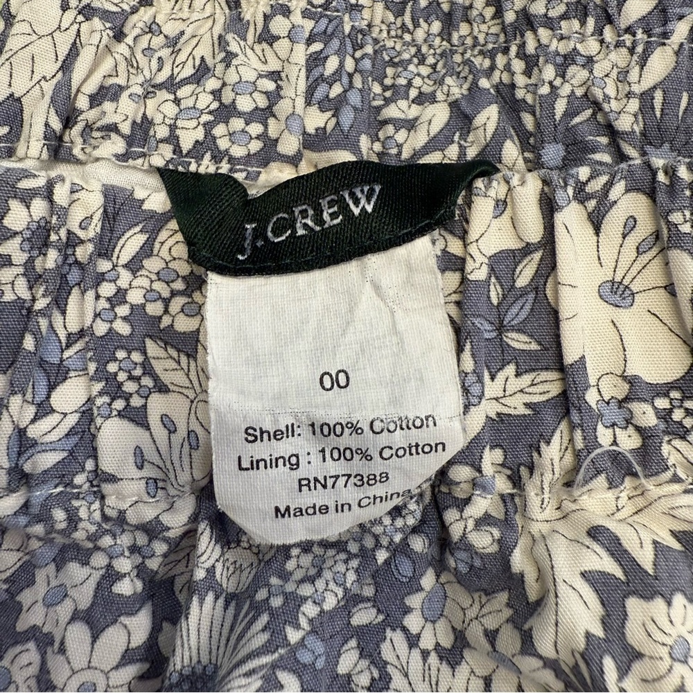 J.Crew Blue Floral Cotton Mini Skirt 00 Preppy Coastal - Picture 6 of 6